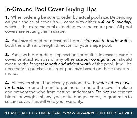 Pool Cover Size Chart