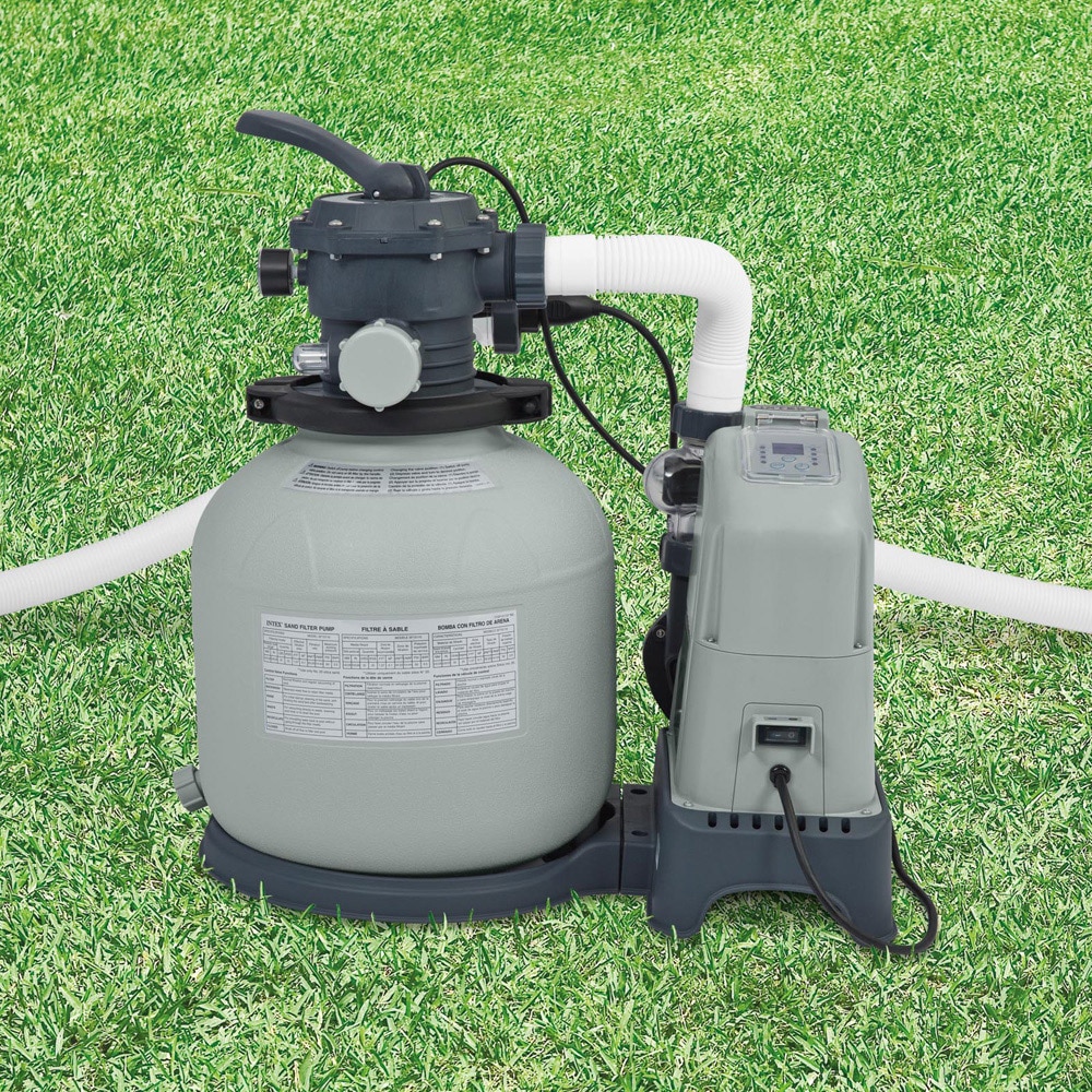 Intex 1600 GPH Saltwater System & Sand Filter Pump Swimming Pool Set