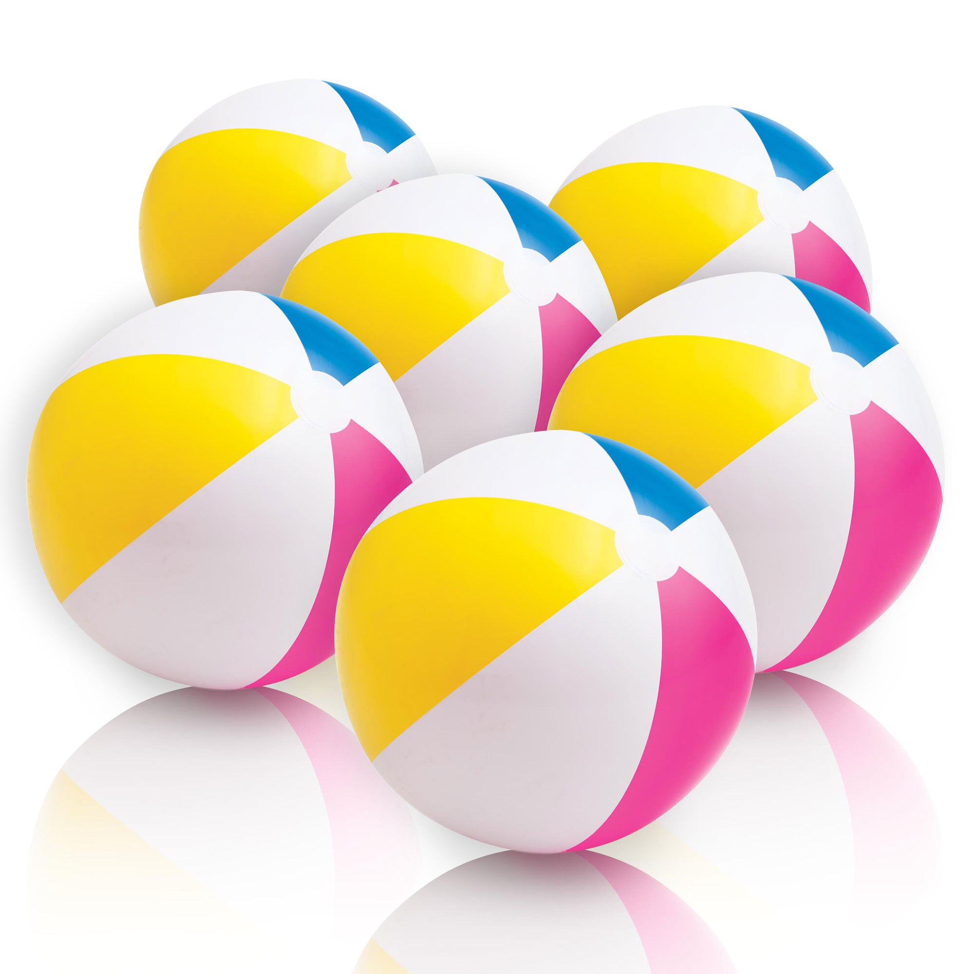 Intex Swimming Pool & Beach Inflatable 24" Glossy Panel Ball - 6 Pack