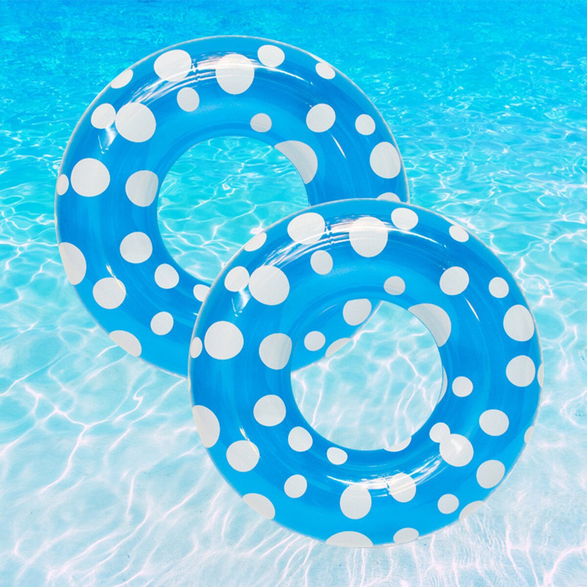 Poolmaster Polka Dot Swim Tube 36" Dia. 2 pack Blue Swim Tubes & Rings Splash Super Center