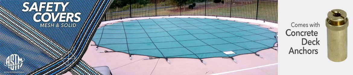 Round Swimming Pool Safety Covers with Wood Decks