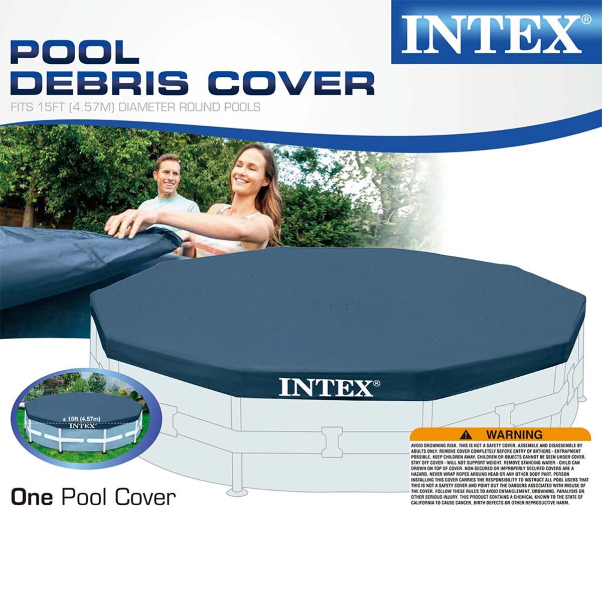 Intex Round Pool Cover 15' Intex Pool Cover Splash Super Center