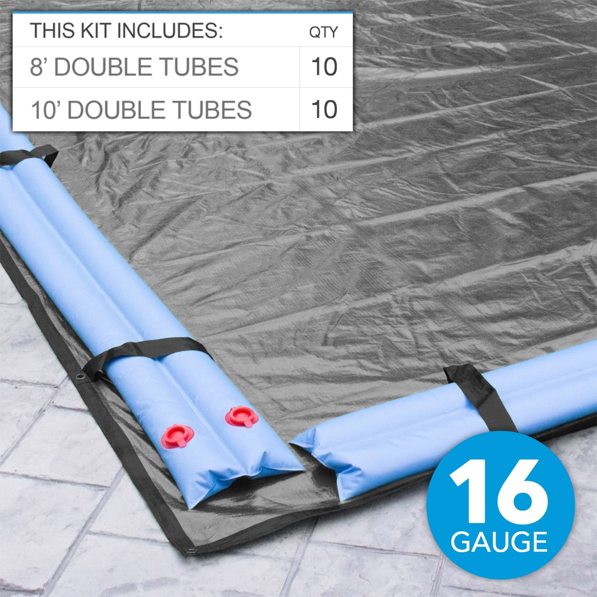 Robelle 16 Gauge Water Tube Kit for 30' x 50' Pool - Blue