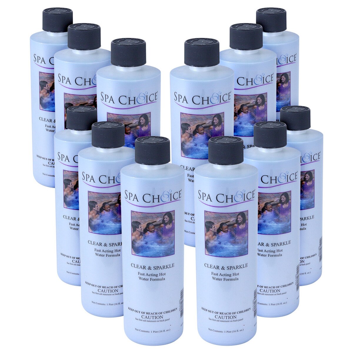 Spa Choice Clear & Sparkle 12 x 1 Pint Spa Clarifiers Splash