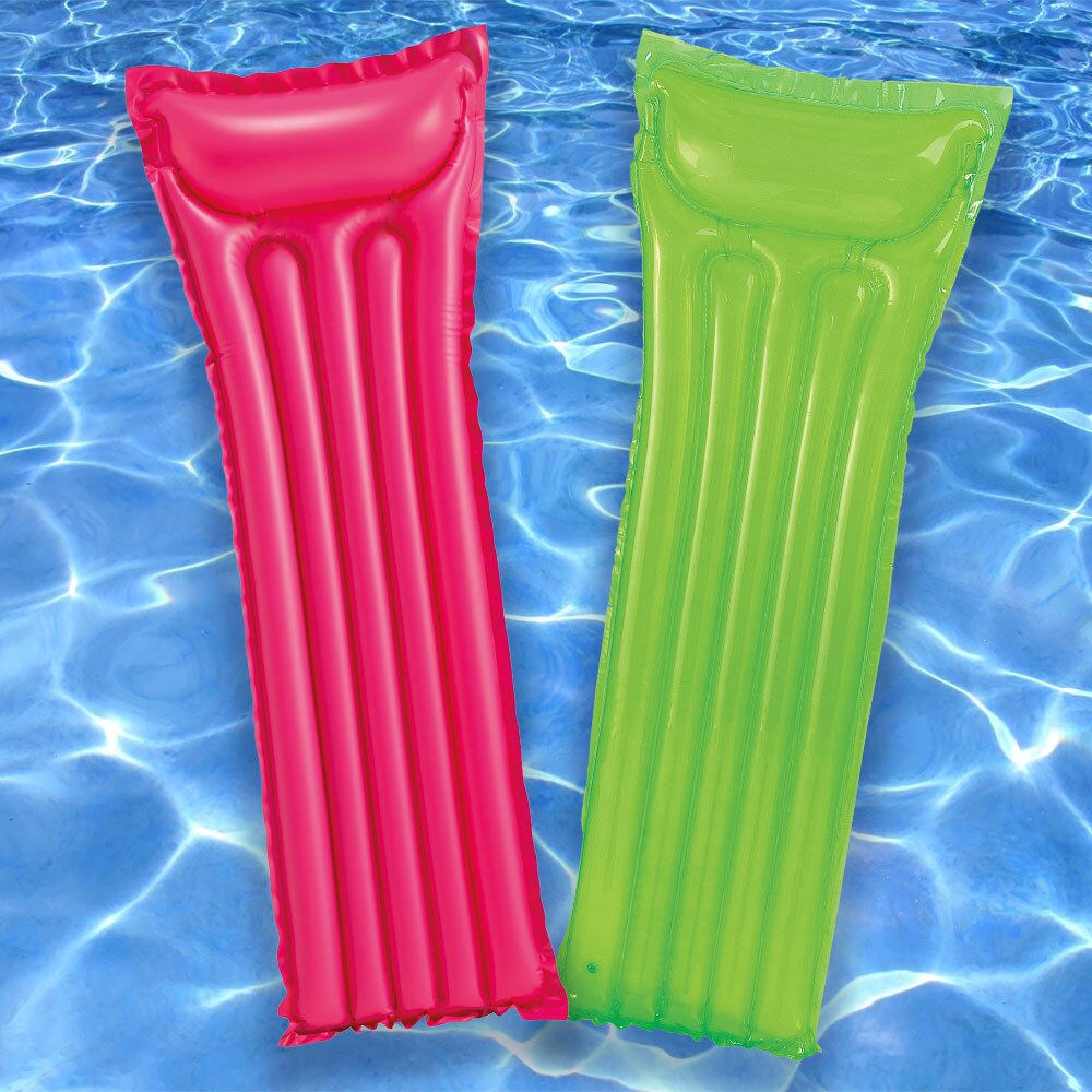 Intex 72" x 27" Economat Swimming Pool Mattress Float Green & Pink 2