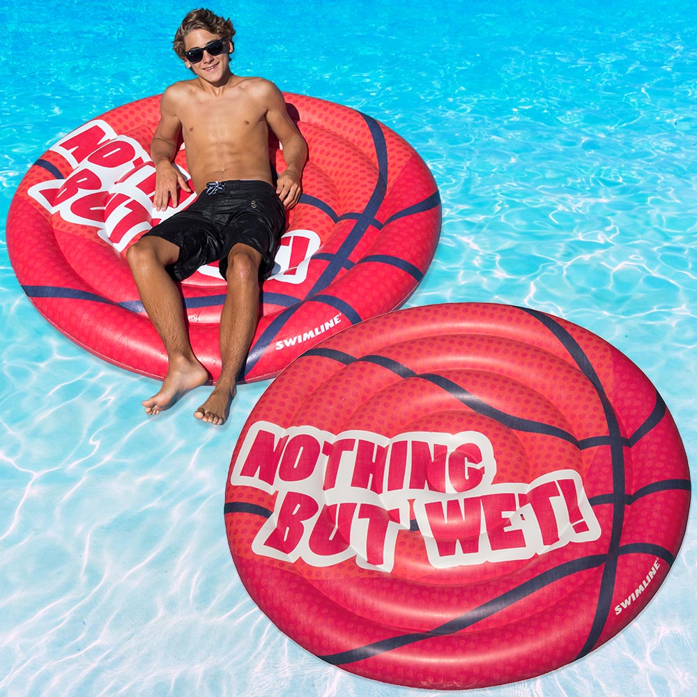 Swimline 60" Swimming Pool Basketball Island Inflatable Float 2 Pack