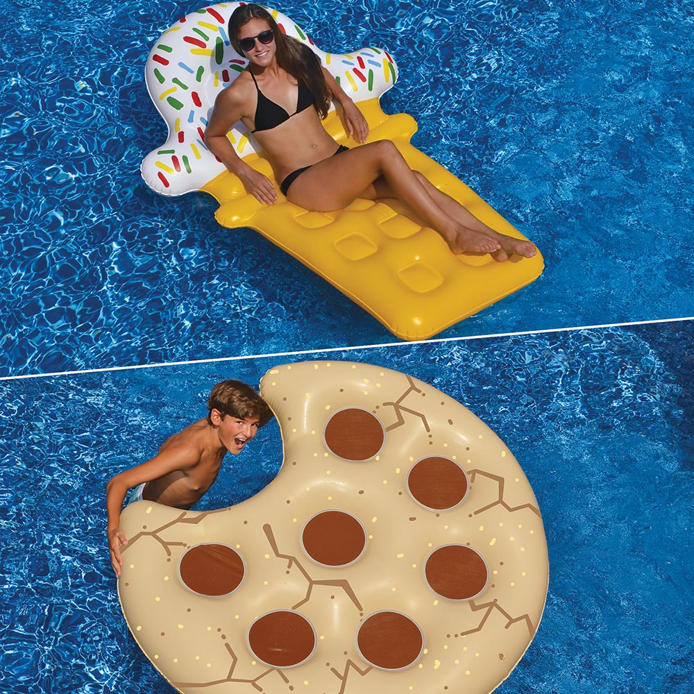 Swimline 60/" Cookie Swimming Pool Inflatable Food Island Float
